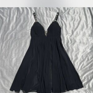 Y2K Karishma Black Embellished Cocktail Dress